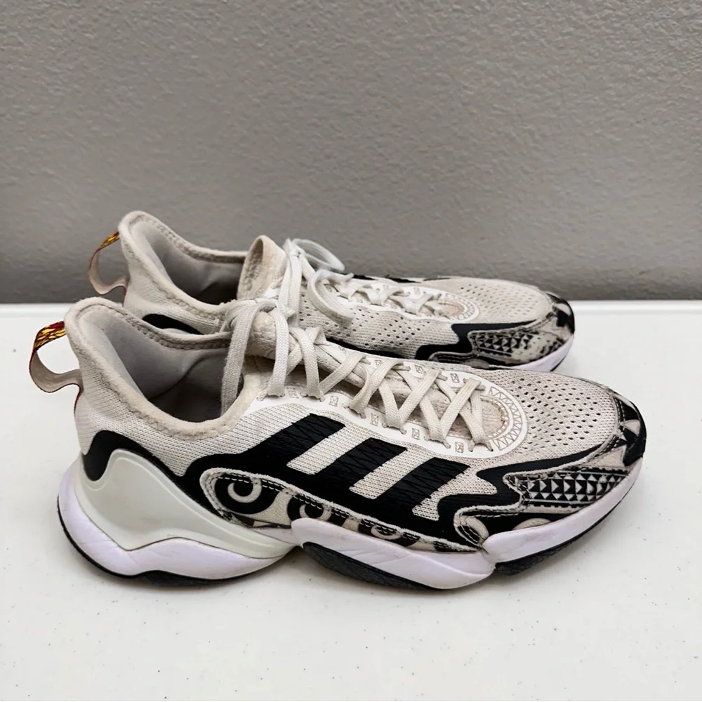 Adidas Mens Polynesian Bowl Sneakers Size 8.5 Black/White Shoes